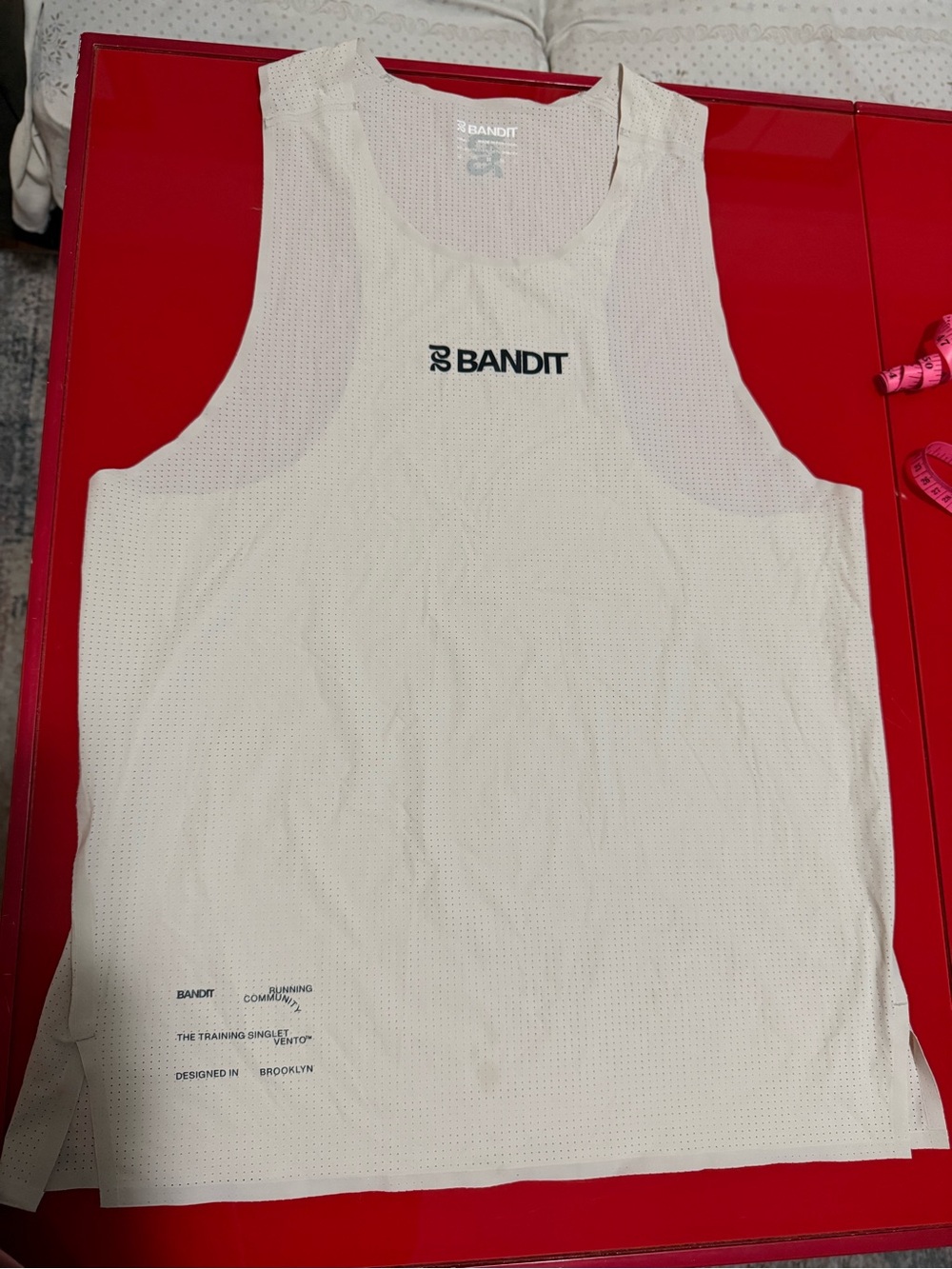 Bandit Running Vento Training Singlet - Off White / Cream - Size Small - Like Ne
